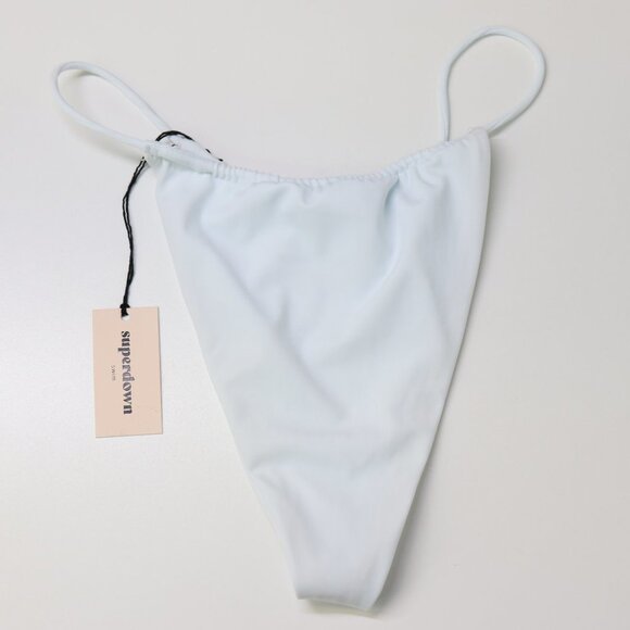 NWT superdown Raquel String Bikini Bottom Swimsuit High Cut Cheeky White Medium‎ - Picture 6 of 8